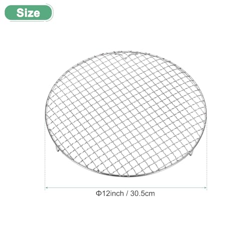 M METERXITY Cooling Rack, 12" Round Stainless Steel Baking Rack with 20mm Legs for BBQ/Cooking/Roasting/Grilling/Steaming/Drying, Wire Cooling Rack for Baking [Silver] - size: 12"