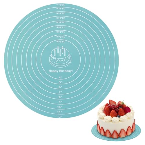 Cake Turntable Mat,11.8In Round Silicone Baking Mat