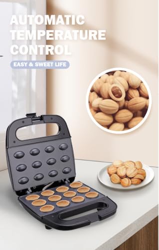 Walnut Cookie Maker 12 Holes Mold Maker Electric Walnut Cake Maker Mini Nut Waffle Bread Machine Sandwich Iron,Toaster Baking Breakfast Pan - color: 12 Holes Walnut Maker
