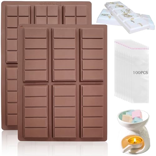 Wax Melt Molds Silicone,Chocolate Bar Mold - color: A