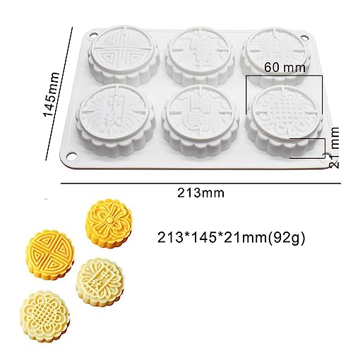 6 Flower Silicone Cake Mold Handmake DIY Bread Mould Silicone Moulds For Cake Mooncake Mold Cake Tools (Mooncake O_8.52 X5.8 X0.84 inch) - size: Mooncake O_8.52 X 5.8 X 0.84 inch