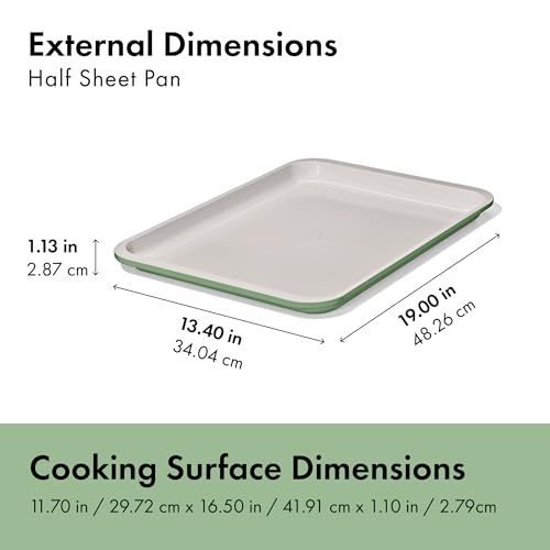 OXO Good Grips Non-Stick Pro Ceramic Coated Metal Bakeware 3-Piece Sheet - color: Basil, size: 3-Piece Set