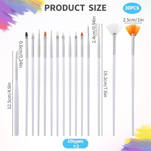 30 Pcs Food Brush, Cake Decorating Tools, Cake Paint Craft Paint Brushes, Fondant Tools, Cookie Decorating Kit, Baking Brush Diy Food Paint Pastry Brushes White Fondant Sugar
