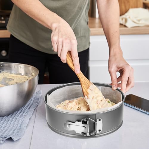 4 Pcs 7 Inch Nonstick Springform Cheesecake Pan with Removable Bottom - color: Gray, size: 7 Inch