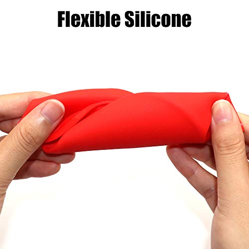 Silicone Mini Round Cake Molds, 4 Inch, Red, Set of 6 - color: Red