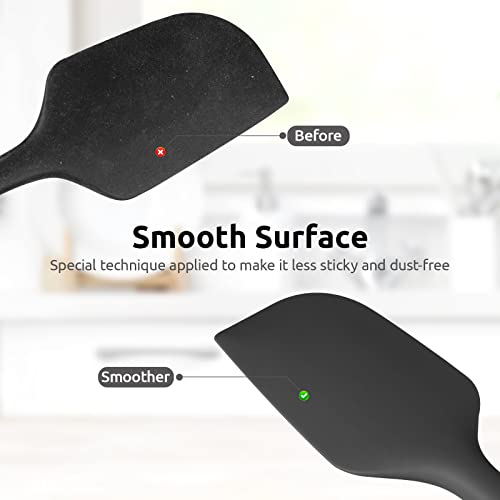U-Taste Silicone Large Spatula, 600ºF High Temp Bowl Scraper, 11.38", Black - color: Black, size: 11.38 in (large spatula)