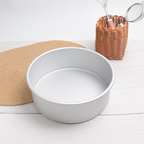 8×3 Inch Cake Pans, Aluminum Round Cake Tin, Baking Cake Pan for Wedding, Party, Family Occasions, Chocolate, Bread. (Round, 8×3 Round Cake Pan) - color: Silver, size: 8 x 3 Inch Round Cake Pan