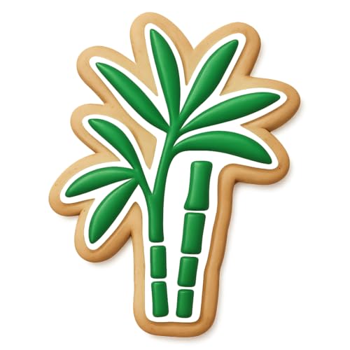 Bamboo Palm Cookie Cutter & Stamp, Fondant & Clay - 4x2.5