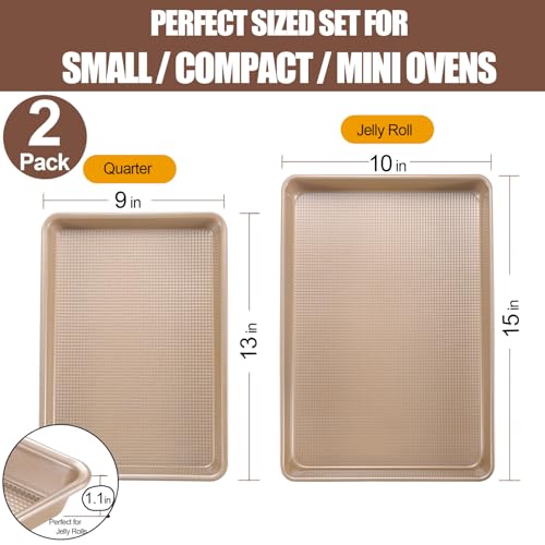 Cookie Sheets, 2 Pack, Quarter (9x13in) & Jelly Roll (10x15in)