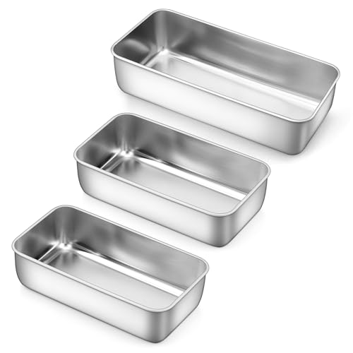 LIANYU Loaf Pans Set of 3, 1 Large (12x5 Inch) & 2 Medium (9x5 Inch) - size: Large & Medium