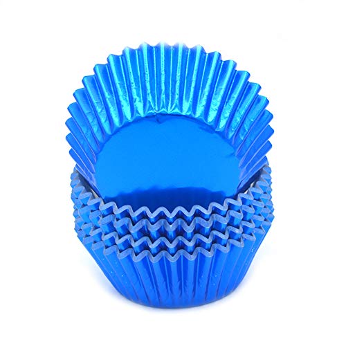 Standard Blue Foil Cupcake Liners Muffin Baking Cups for Party and More, 100-Count - color: Blue