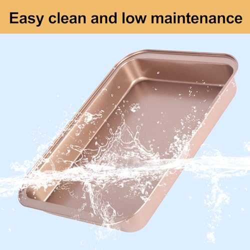 9x13 Baking Pan & Dish, 13x9 Nonstick Rectangle Cake Pan, Rose Gold