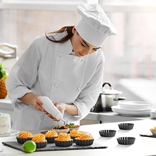 Tessco for you 16 Pcs Mini Tart Pans for Baking, Black Gray Round - size: 4 Inch (Round), style: Black Gray Round