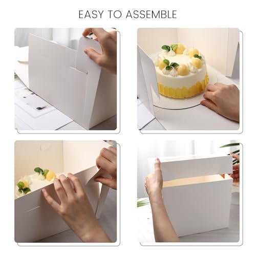 VGOODALL 2 PCS Cake Boxes, 10x10x8 Inch Cake Containers with Window