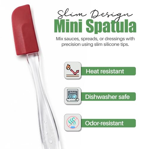 Evelots 6-Piece Mini Spatula Set, Small Silicone Spatulas for Baking - size: Set of 6