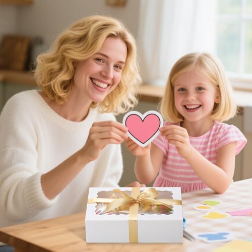 36 Pack Cookie Boxes with Window, 9x6x2.5 Inch White Bakery Boxes - color: white, size: 9x6x2.5 in