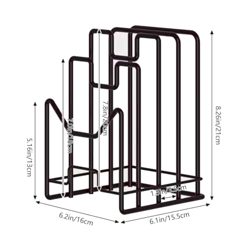 Multifunctional Cutting Board Organizer, Cutting Board Holder Rack Baking Cookie Pan Sheets Cooling Racks Storage Stand for Kitchen Cabinet -Divided Holder with 4 Slots (1PS Black) - color: 1Black
