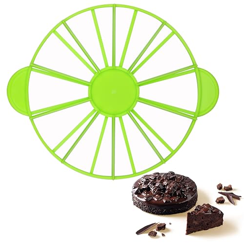 Cake Portion Marker, 14 or 16 Slices, Works for Cakes Up To 16-Inches Diameter, White (Green)