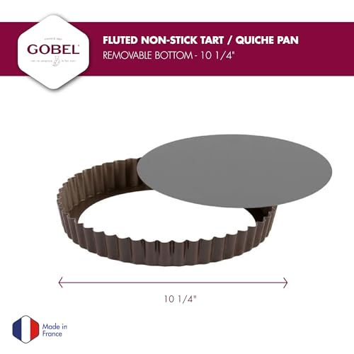 Gobel - Fluted Tart & Quiche Pan, Non-Stick, Removable Base, 10.2 in - size: 10 1/4"
