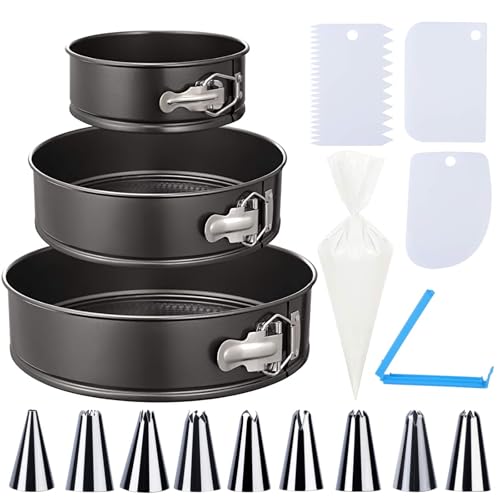 3PCS Round Springform Pan, Round Cake Pan, Springform Pan