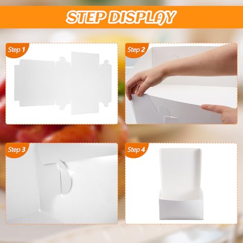 Ireer 50 Pack White Cake Boxes 12 x 12 x 5 Inch Cake Transport Container - size: 12 x 12 x 5 Inch