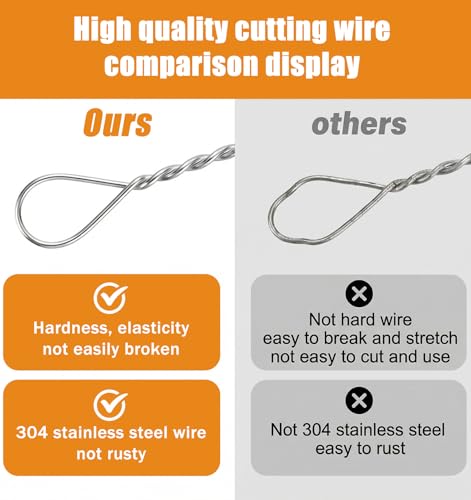 10 Pcs Cheese Cutting Wire Replacement, 5.5" Stainless Steel Replacement Wires for Cheese Slicer, Easy To Use Wires for Marble Cheeses Slicer, Egg & Butter (Fits Slicing Board)