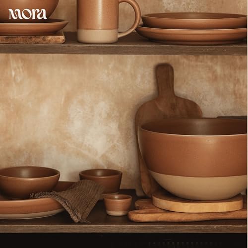 Mora Mini Ramekins Set of 4, 8oz Ceramic Pottery Baking Dishes - Microwave, Oven and Dishwasher Safe - Harvest - color: Harvest, size: Mini