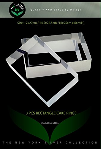 NewlineNY Stainless Steel Cake Mousse Ring Molding Forming (Rectangular Cake Pastry Rings) - size: Rectangular Cake Ring