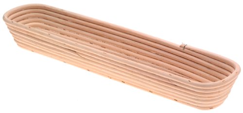 Frieling Sourdough Proofing Basket - 17-Inch x 4-Inch, Brown Rectangular - Natural Cane Bread Making Tools & Sourdough Accessories - Banneton Basket for Bread Baking Supplies - size: 17" x 4"