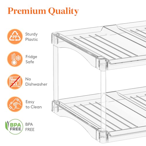 Lifewit Stackable Water Bottle Organizer, Clear Tumbler Holder for Cabinet - size: 2 Tier