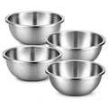 4 Pcs 7 Qt Colander Stainless Steel Set, 2 Bowls & 2 Strainers
