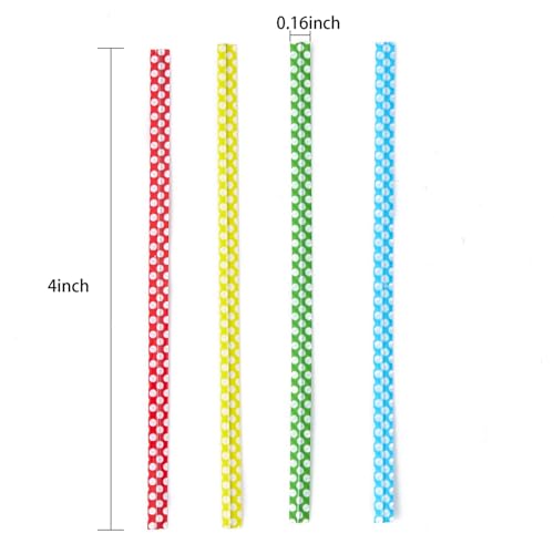 Polka-Dotted Bag Twist Ties 500 PCS 4" Durable Plastic Twist Ties with Dots for Kitchen & Bakery Packaging Mixed 8 Colors Bread Bags Ties for Candy Cookies Gift Bags - size: 500Pcs