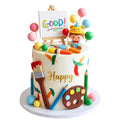 26Pcs Art Paint Cake Topper Paint Brush Cake Decorations