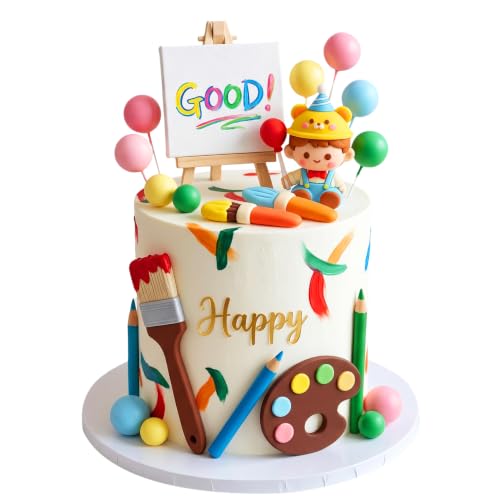 26Pcs Art Paint Cake Topper Paint Brush Cake Decorations
