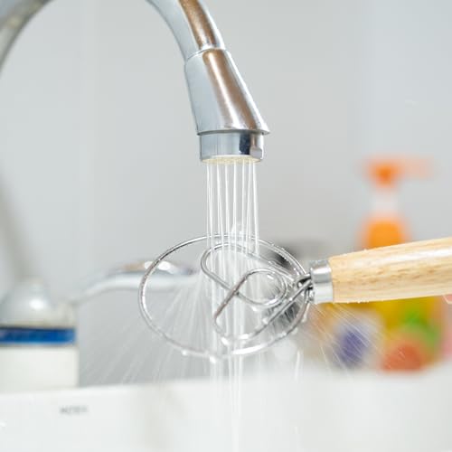 2 PCS Danish Dough Whisk, Stainless Steel Hook Dutch Hand Whisk