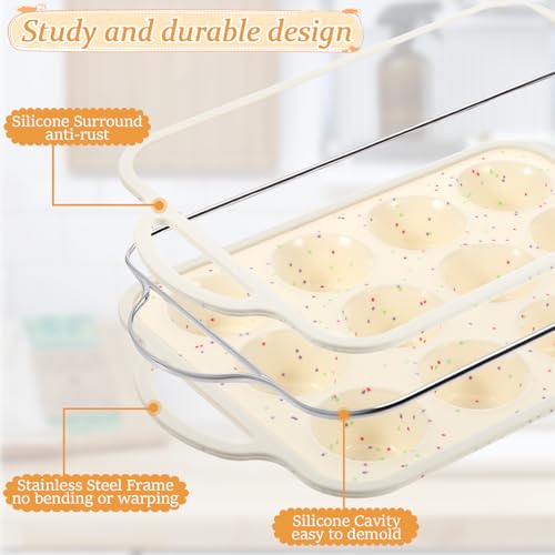6Pcs Silicone Baking Pan Set With Metal Reinforced Frame and Handle