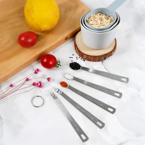 22-Pc Stackable Measuring Cups and Spoons Set with Lid - color: 22 Piece