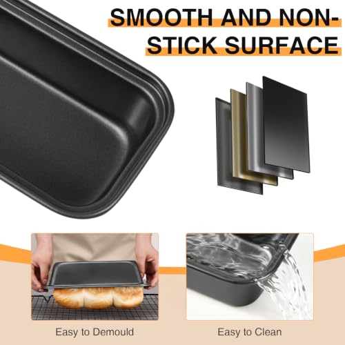 6 x 3 x 2 In Mini Loaf Pans for Baking Bread, Meatloaf, Bananas, Brownies - color: Black, size: Mini 6x3 Inch-8pack
