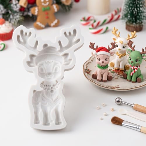 Christmas Reindeer Silicone Mold Elk Fondant Chocolate Molds - color: Style T