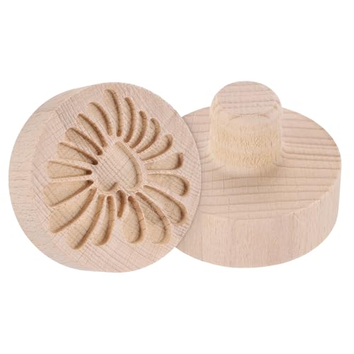 uxcell Cookie Stamp Wooden Cookie Cutter Baking Tools Heart-Shaped