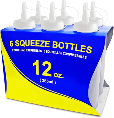 New Star Plastic Squeeze Bottle, 12-Ounce, Set of 6, Clear - color: Clear, size: 12 Ounces