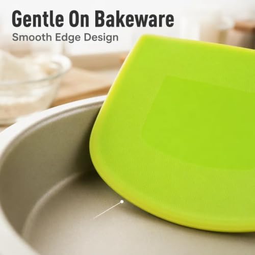 Plastic Flexible Cake Scraper, Non-Slip Baking Tool (Green) - color: Green