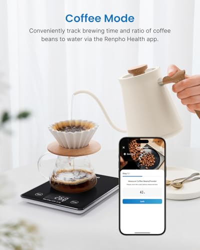 RENPHO Smart Food Scale with Nutritional Calculator, Bluetooth App, Black - color: Black