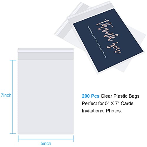 Romeda 200 Pcs Cellophane Bags, 5x7 2.8 Mils Cookie Bags for Packaging - color: 5" X 7" 200PCS