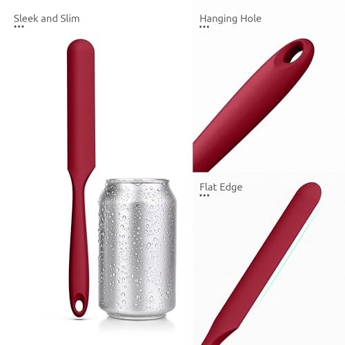 U-Taste Skinny Silicone Jar Spatula Scraper, 10in Sourdough Stir Stick, Red - color: Red, size: 9.72 in