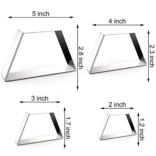 Trapezoid Cookie Cutter Set Large - 5 Inch, 4 Inch, 3 Inch, 2 Inch - Geometric Frame Plaque Cookie Cutters Shapes Molds - Stainless Steel - color: Trapezoid