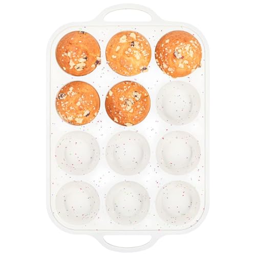 Silicone Muffin Pan for Baking with Metal Reinforced Frame, Nonstick Cupcake Pan 1 Pack Regular Size Egg Bites Silicone Mold - size: Standard: 12cups