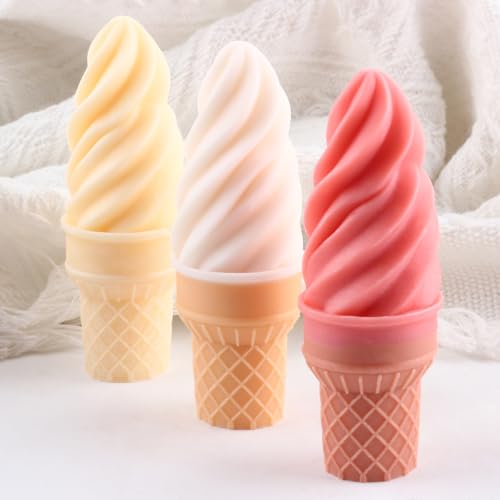 3D Ice Cream Candle Molds Ice Cream Cone Candle Silicone Mold