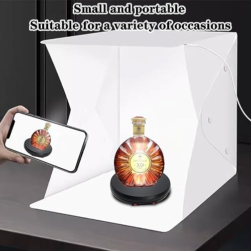 JAYEGT Multicolor LED Light Motorized Rotating Display Stand , 10 inch /55lbs Load, 360° Electronic Photography Turntable for Product Shows, Jewelry, Crystal Art (Black / 5 Colors Light / Rechargeable) - color: Black
