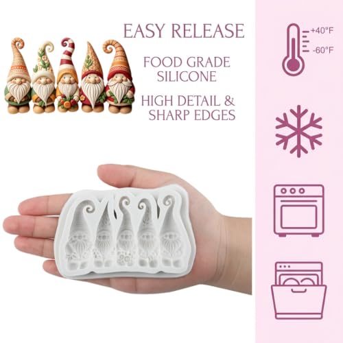 Christmas Elf Fondant Mold Gnome Silicone Mold - color: Style P